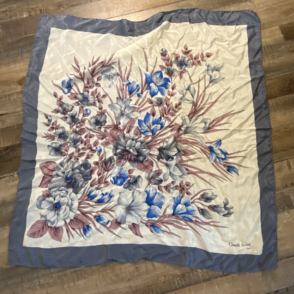 Vintage Claude Boissy Paris Scarf 33 X 32